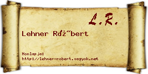 Lehner Róbert névjegykártya